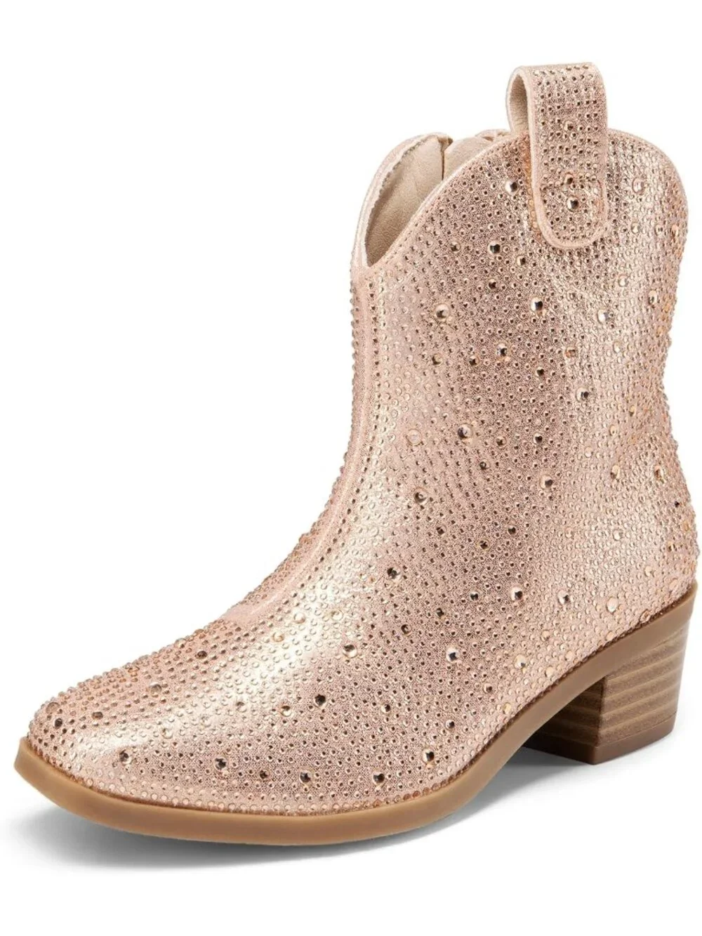 Women's Gold Rhinestone Halloween Size Zipper Non-Slip Cowgirl Sparkle Boots